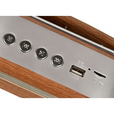 Радиоприемник портативный Hyundai H-PSR200 дерево коричневое/серебристый USB microSD
