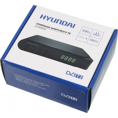 Ресивер DVB-T2 Hyundai H-DVB200 черный